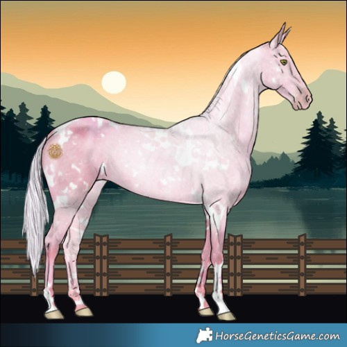 Horse Color:Watercolor White Spotted Silver Classic Champagne 