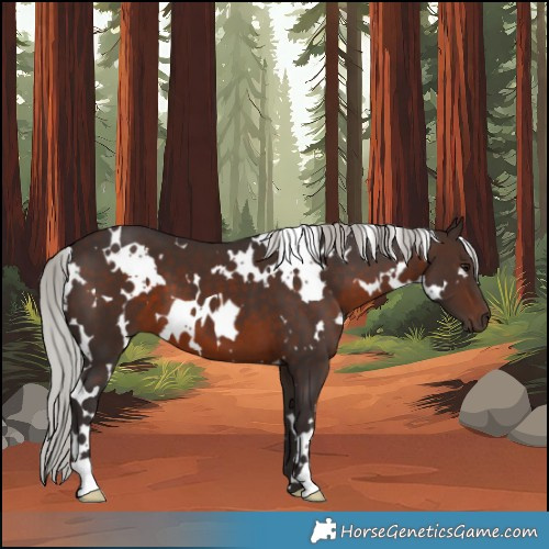 Horse Color:White Spotted Silver Brown 