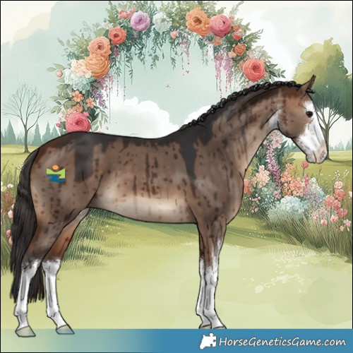 Horse Color:White Spotted Bay Dun Brindle 