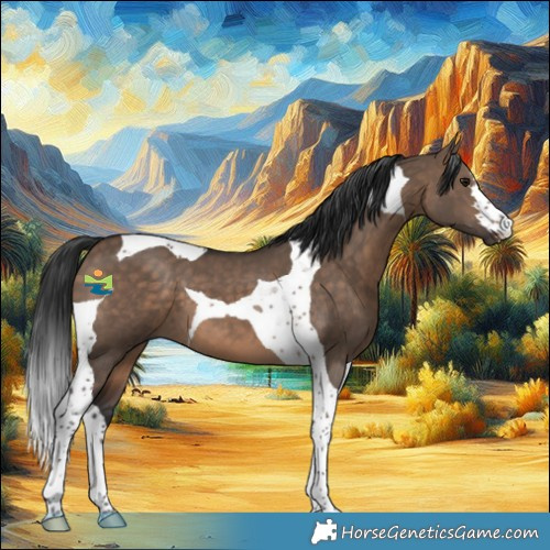 Horse Color:Brown Dun Tobiano 