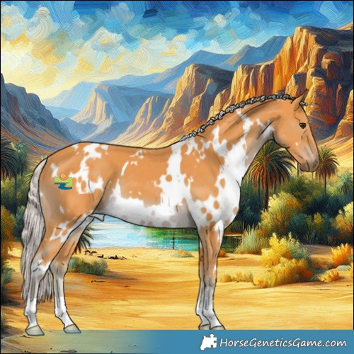 Horse Color:Watercolor White Spotted Chocolate Palomino 