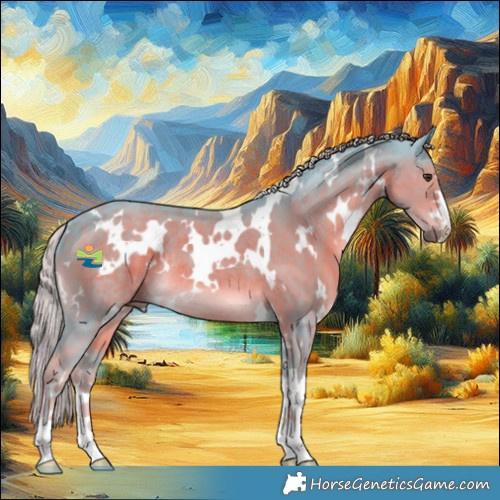 Horse Color:Watercolor White Spotted Chocolate Palomino Rabicano 