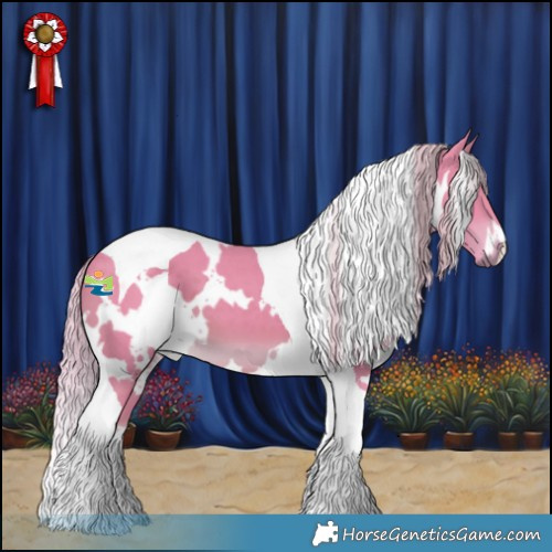 Horse Color:Watercolor White Spotted Chocolate Palomino Tobiano 