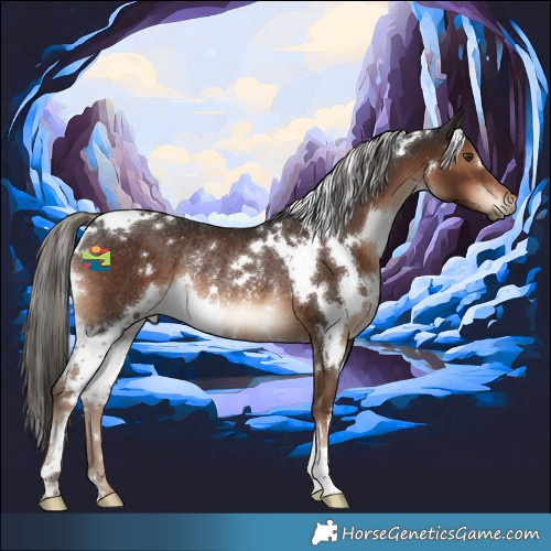 Horse Color:White Spotted Liver Chestnut Rabicano 