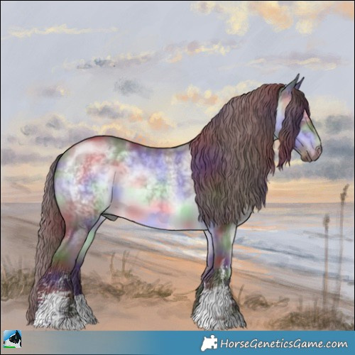 Horse Color:Nacre Chocolate Brown Chinchilla Sabino 