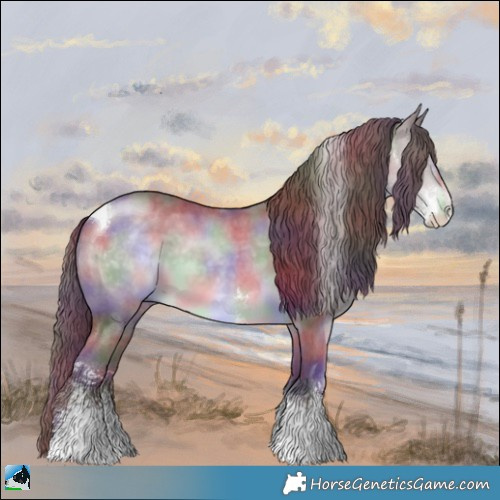Horse Color:Nacre Chocolate Brown Chinchilla Sabino Tobiano 