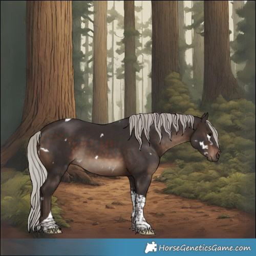 Horse Color:White Spotted Silver Brown Tobiano 