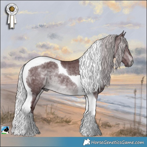 Horse Color:Chocolate Silver Brown Chinchilla Tobiano 
