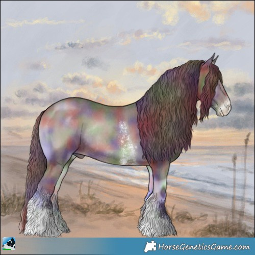 Horse Color:Nacre Chocolate Blue Onyx Sabino Rabicano 