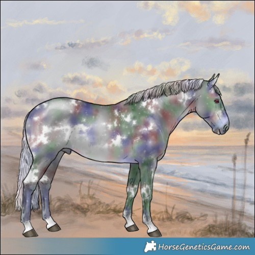 Horse Color:Nacre White Spotted Silver Brown Chinchilla 