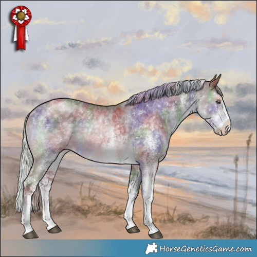 Horse Color:Nacre White Spotted Chocolate Silver Black Chinchilla Rabicano 