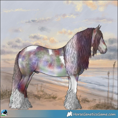 Horse Color:Nacre Chocolate Brown Chinchilla Tobiano Rabicano 