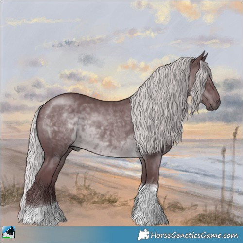 Horse Color:Chocolate Silver Black Chinchilla Tobiano 