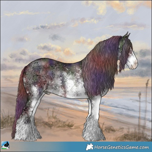 Horse Color:Nacre White Spotted Chocolate Brown Chinchilla Ice 