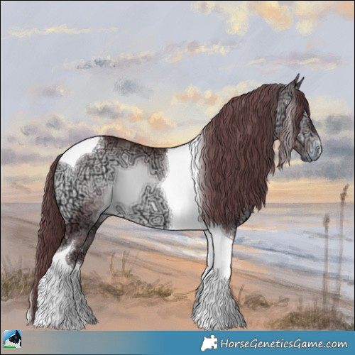 Horse Color:Chocolate Brown Chinchilla Ice Onyx Tobiano 