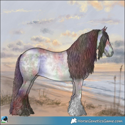 Horse Color:Nacre Chocolate Brown Chinchilla Sabino 