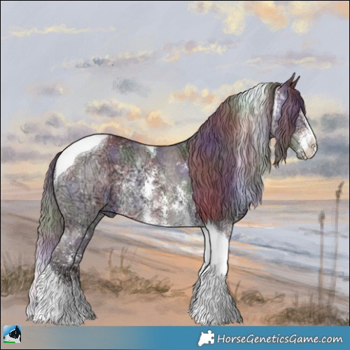 Horse Color:Nacre Chocolate Brown Chinchilla Ice Sabino Tobiano 