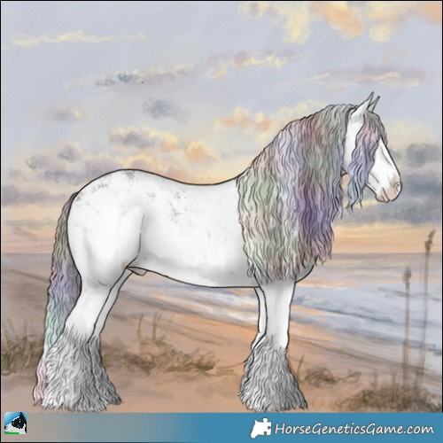 Horse Color:Nacre White Spotted Chocolate Brown Chinchilla Ice Sabino Rabicano 