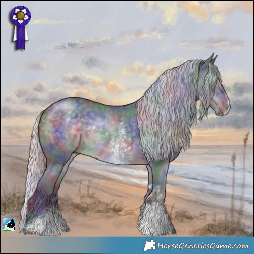 Horse Color:Nacre Silver Black Chinchilla Sabino 