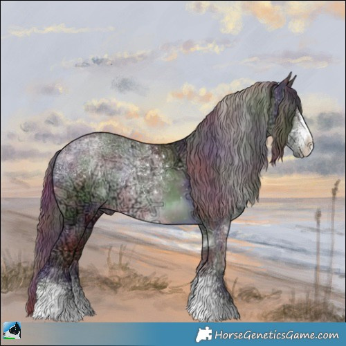 Horse Color:Nacre Chocolate Brown Chinchilla Ice Sabino 