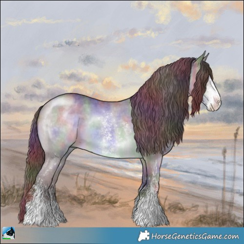 Horse Color:Nacre Chocolate Brown Chinchilla Sabino 