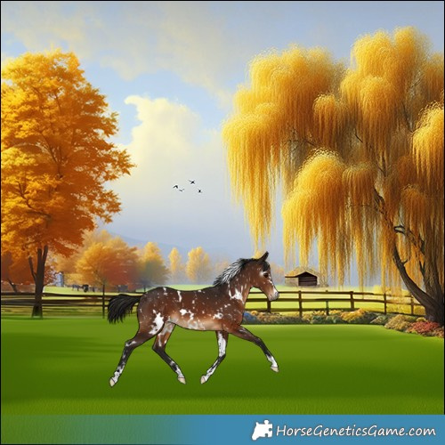 Horse Color:Gray White Spotted Bay Snowflake Varnish 