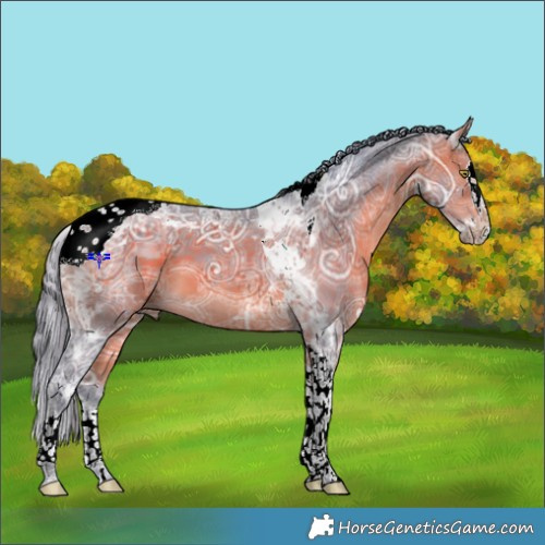 Horse Color:Watercolor Bay Ice Splash Tobiano 