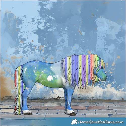 Horse Color:Painted Watercolor White Spotted Silver Brown 