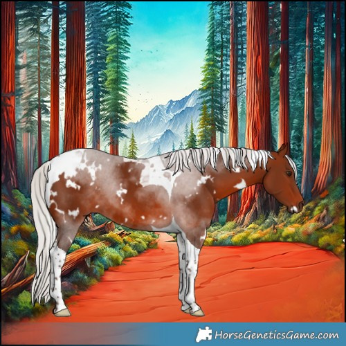 Horse Color:White Spotted Silver Brown Tobiano 