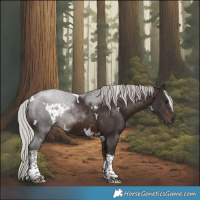 Horse Color:White Spotted Silver Brown Tobiano 