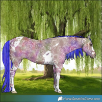 Horse Color:Painted Nacre Silver Black Ice Tobiano 