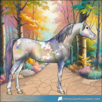 Horse Color:Nacre Watercolor White Spotted Brown Onyx Varnish 