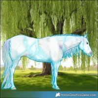 Horse Color:Nacre Thunderstruck Silver Classic Cream Champagne Ice Dun Tobiano Frame 