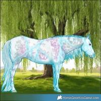 Horse Color:Thunderstruck Silver Smoky Grullo Chinchilla Ice Splash Tobiano 