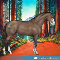 Horse Color:Liver Red Dun Sabino Brindle