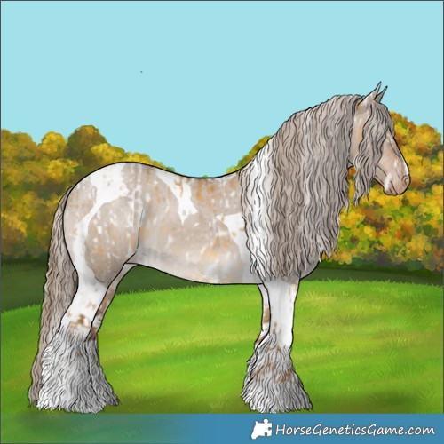 Horse Color:White Spotted Chocolate Palomino Dun Near Leopard Brindle  and Liver Red Dun Tobiano Varnish Brindle 