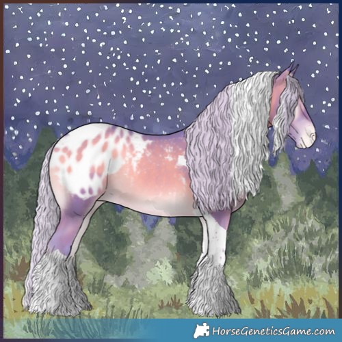 Horse Color:Watercolor Silver Blue Onyx Tobiano Appaloosa Rabicano 