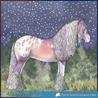 Horse Color:Watercolor Silver Blue Onyx Tobiano Blanket Rabicano 