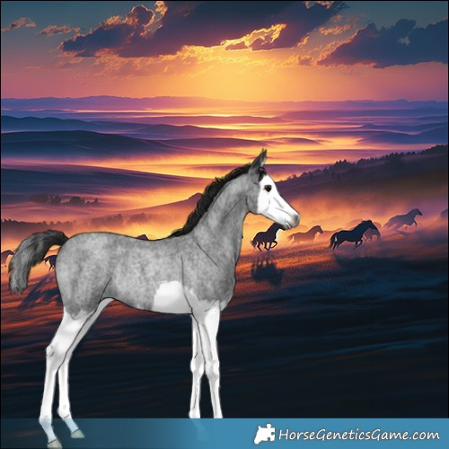Horse Color:Gray Blue Roan Splash Rabicano 
