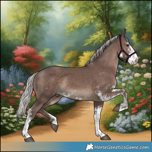 Horse Color:Silver Black Sabino Rabicano 