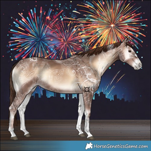 Horse Color:Red Onyx Ice Tobiano