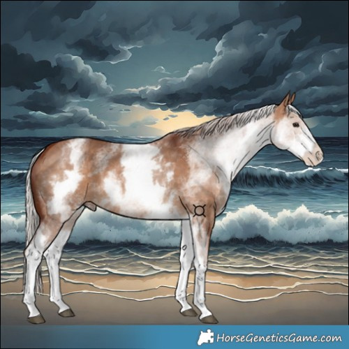 Horse Color:White Spotted Chocolate Silver Bay Dun 
