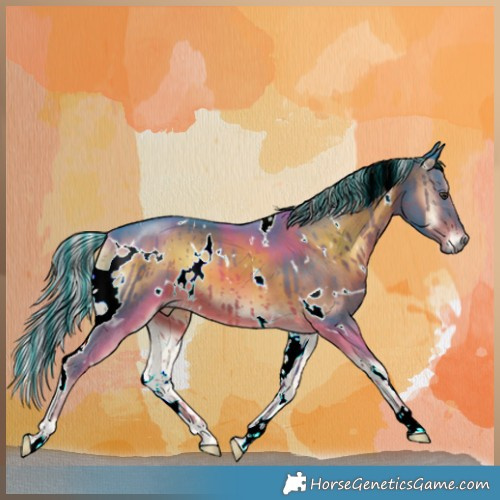 Horse Color:Painted Watercolor White Spotted Liver Red Onyx 