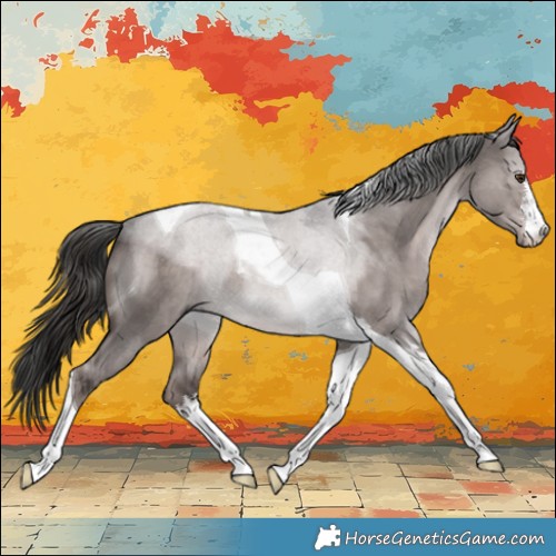 Horse Color:Platinum White Spotted Liver Red Dun Tobiano