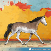 Horse Color:White Spotted Liver Red Dun Rabicano 