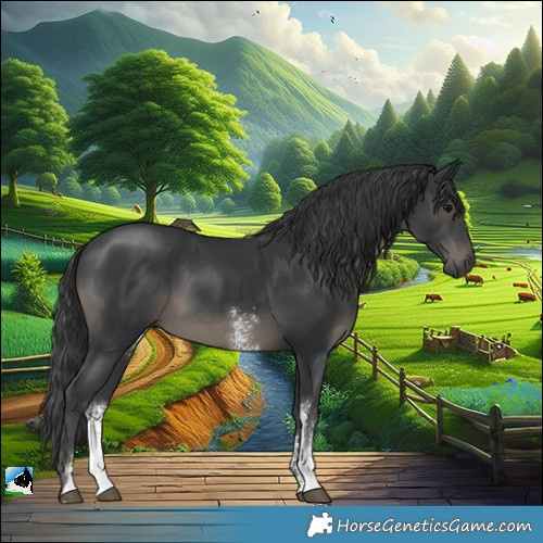 Horse Color:Black Sabino Rabicano 