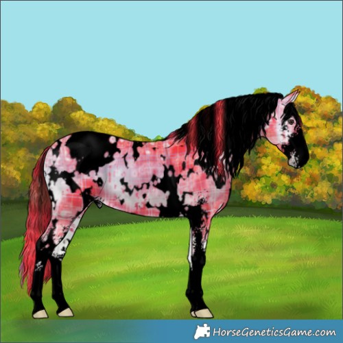 Horse Color:Void Watercolor Plaid  White Spotted Liver Red Onyx Ice Sabino 