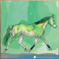 Horse Color:Void Watercolor Liver Red Onyx Ice Tobiano