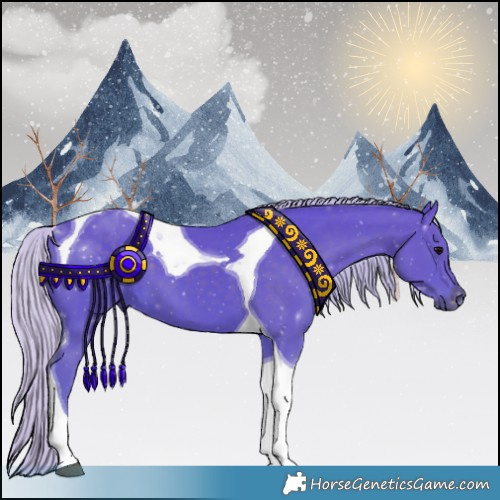 Horse Color:Watercolor Silver Black Tobiano 