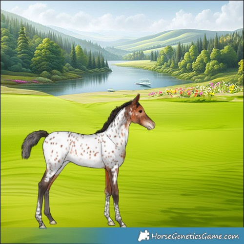 Horse Color:Bay Tobiano Near Leopard 